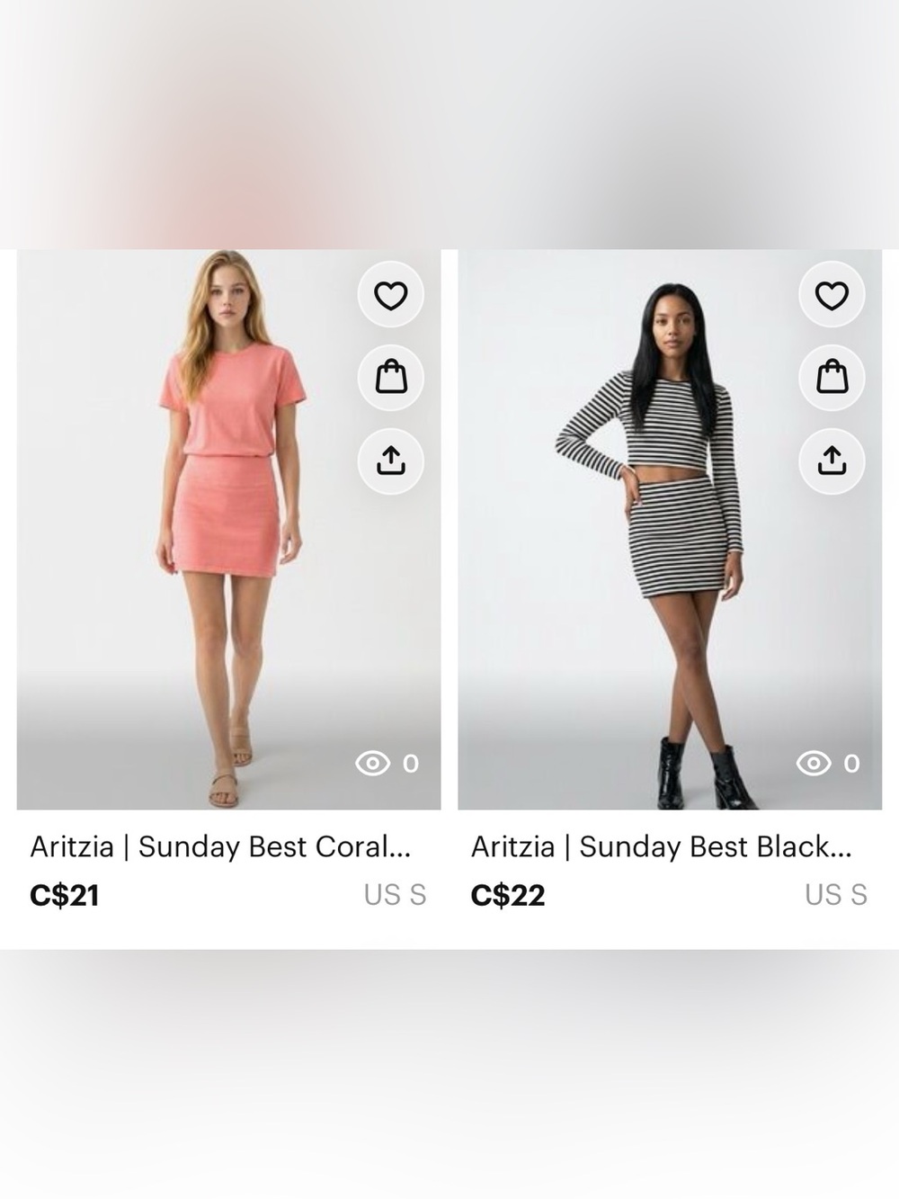 Aritzia TNA + Sunday Best Mini Skirt Bundle Size S
